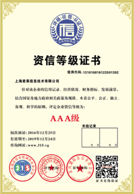 上海市黃浦區(qū)企業(yè)信用評級認(rèn)證 AAA資信等級助力企業(yè)發(fā)展